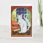 Witch Cat greeting card Karte (Vorderseite)