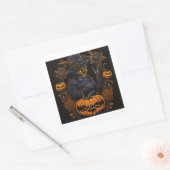 Witch Cat Halloween Sticker | Spooky Gift Label (Umschlag)