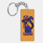 Witch Cat Pixel Art Schlüsselanhänger (Vorderseite links)