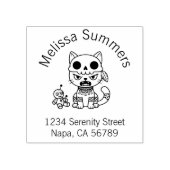 Witch Cat Voodoo Doll Arch Address Gummistempel (Prägung)