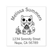 Witch Cat Voodoo Doll Arch Address Permastempel (Design)
