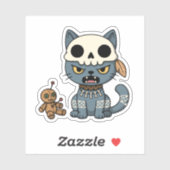 Witch Cat Voodoo Doll Aufkleber (Blatt)