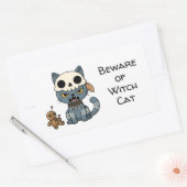Witch Cat Voodoo Doll Custom Text Rechteckiger Aufkleber (Umschlag)