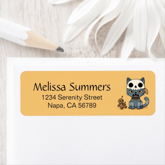 Witch Cat Voodoo Doll Yellow Return Address (Insitu)
