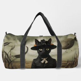 Witch Cat with Pumpkins Duffle Bag