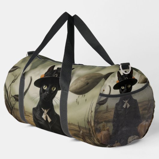 Witch Cat with Pumpkins  Duffle Bag (Rechte Ecke)