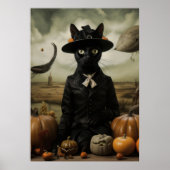 Witch Cat with Pumpkins Poster (Vorne)