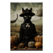 Witch Cat with Pumpkins  Poster (Vorderseite)