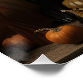 Witch Cat with Pumpkins Poster (Ecke)