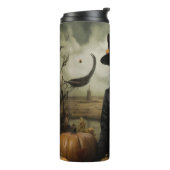 Witch Cat with Pumpkins Thermosbecher (Nach links gedreht)