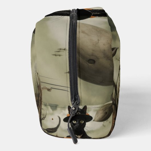 Witch Cat with Pumpkins  Waschbeutel (Rechts)