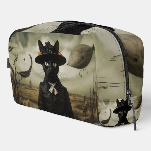 Witch Cat with Pumpkins Waschbeutel (Rechte Ecke)