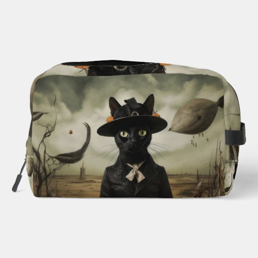 Witch Cat with Pumpkins Waschbeutel (Rückseite)