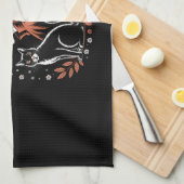 Witch Checkered Halloween Geschirrtuch (Viertel Falte)