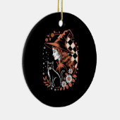 Witch Checkered Halloween Keramik Ornament (Rechts)