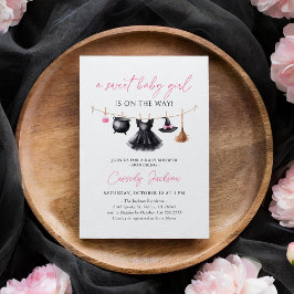 Witch Clothesline Halloween Baby Shower Einladung