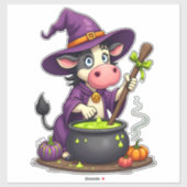 Witch Cow Cauldron Brew Aufkleber (Blatt)