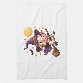 Witch Cow on a Broomstick Geschirrtuch (Vertikal)