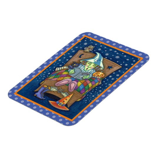 WITCH ERZÄHLEN SPOOKY BEDTIME STORIES, HALLOWEEN MAGNET (Linke Seite)