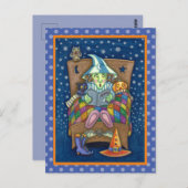 WITCH ERZÄHLEN SPOOKY BEDTIME STORIES, HALLOWEEN POSTKARTE (Vorne/Hinten)