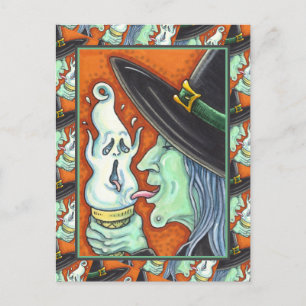 WITCH ESSEN SKREAMING EISKREAZKONE, HALLOWEEN H FEIERTAGSPOSTKARTE