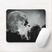 Witch flying on the broom with cat her mousepad (Mit Mouse)