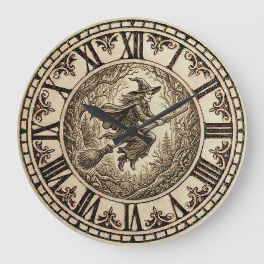 Witch Forest - Wall Clock  Große Wanduhr (Vorderseite)
