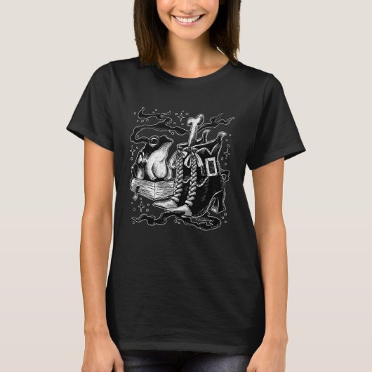 Witch Frog & Shoes Wiccan Wicca Pagan Magic Spooky T-Shirt (Vorderseite)