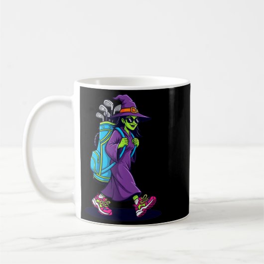 Witch Golf Halloween Costume Funny Retro Design Lo Kaffeetasse (Links)