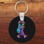 Witch Golf Halloween Costume Funny Retro Design Lo Schlüsselanhänger (Vorderseite)