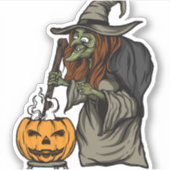 Witch Halloween Aufkleber (Vorderseite)