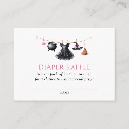 Witch Halloween Baby Shower Diaper Raffle Ticket Begleitkarte (Vorderseite)