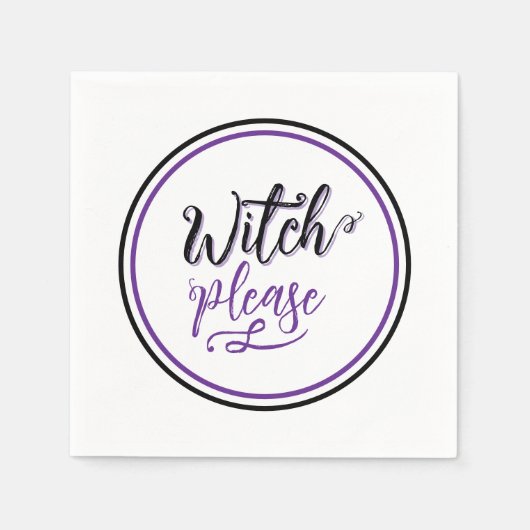 Witch Halloween Black Purple Serviette (Vorderseite)