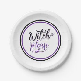 Witch Halloween Party Black Purple Pappteller