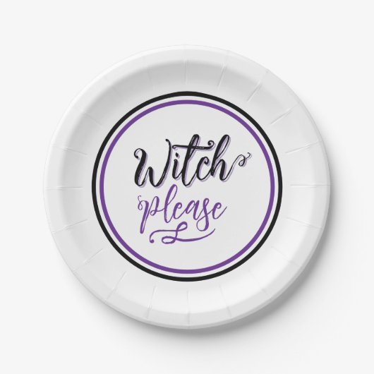 Witch Halloween Party Black Purple Pappteller (Vorderseite)