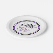 Witch Halloween Party Black Purple Pappteller (Schrägansicht)