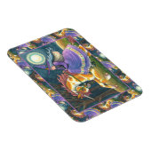 WITCH & HALLOWEEN UNICORN, BLACK CAT Fantasy Horst Magnet (Rechte Seite)