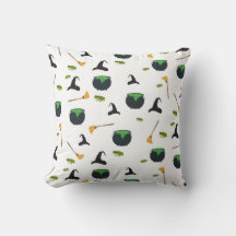 Witch Hat Broom Caldron Halloween Pattern