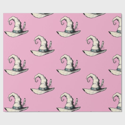 Witch Hat Pink Geschenkpapier (Flach)