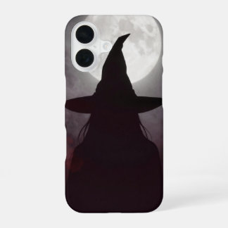 Witch Hat Silhouette Full Moon Case iPhone 16 Hülle