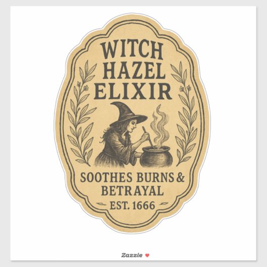 Witch Hazel Elixir - Halloween Apothecary Label (Blatt)