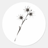 Witch Hazel Inspired Ink Botanical Art on  Runder Aufkleber (Vorderseite)