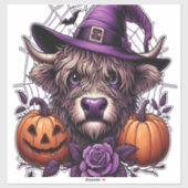 Witch Highland Halloween Cow Aufkleber (Blatt)