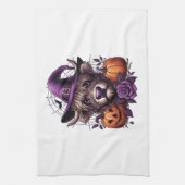 Witch Highland Halloween Cow Geschirrtuch (Vertikal)