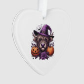 Witch Highland Halloween Cow Ornament (Vorderseite)