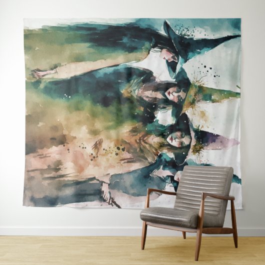 Witch illustration #1 wandteppich (Beispiel (Horizontal))