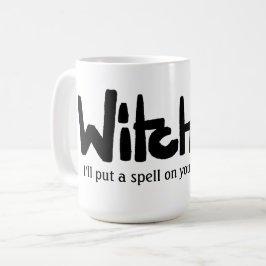 Witch in hand-lettered black ink saying kaffeetasse