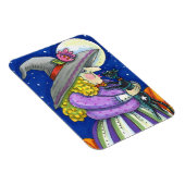 WITCH IST MIT KÜCHEN, SCHWARZEN KATZKISSEN GERÄUMT MAGNET (Rechte Seite)