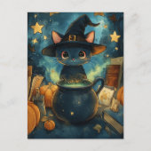 Witch Kitty Postkarte (Vorderseite)