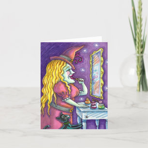 WITCH LIPSTICK, PERFUME & NAIL POLISH, FUNNY Blank Feiertagskarte